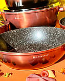 Набір кухонного посуду 15 предметів Edenberg ЕВ-5626 Набір каструль казанів із мармуровим покриттям Золотистий, фото 8