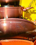 Набір кухонного посуду 15 предметів Edenberg ЕВ-5626 Набір каструль казанів із мармуровим покриттям Золотистий, фото 7
