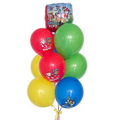 Кулі на день народження хлопчика, цифра 4 кульку і фігурка Гонщик