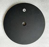 Диск 10 кг для штанги (сталь пофарбована, чорний), діаметр 26, 31, 51 мм