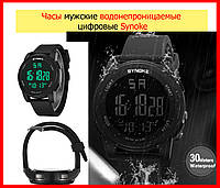 Часы мужские наручные водонепронецаемые Synoke, цифровые часы спортивные черные электронные с подсветкой