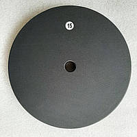 Диск 15 кг для штанги (сталь пофарбована, чорний), діаметр 26, 31, 51 мм