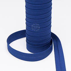 Коса бейка з бавовни світло-синього кольору 18 мм