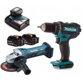 Makita шурупокрут DDF482RFE3 + болгарка DGA452Z (SET-DDF482)