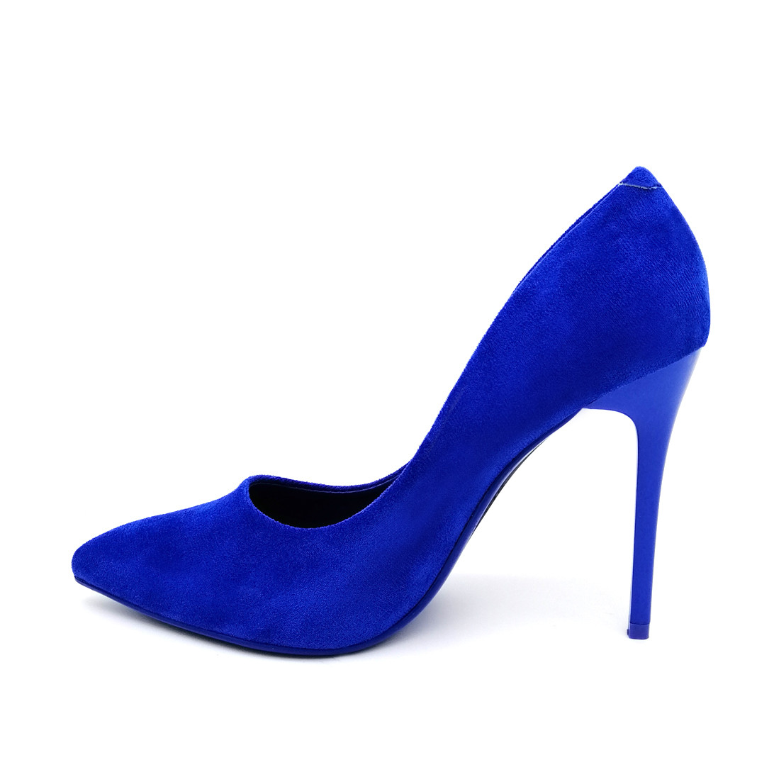 Женские туфли лодочки синий велюр. Размер 40 - фото 4 - id-p1485981457