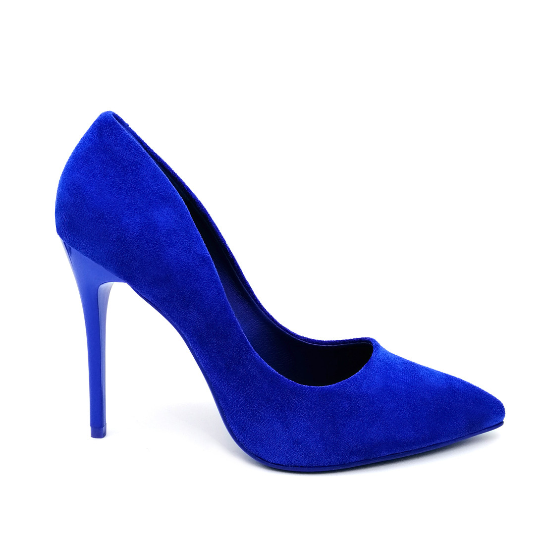 Женские туфли лодочки синий велюр. Размер 40 - фото 3 - id-p1485981457