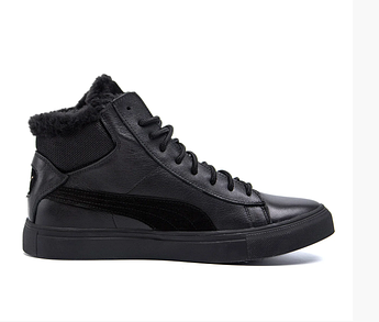 Чоловічі зимові черевики Puma black leather