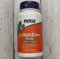 Цинк NOW L-OptiZinc 30 mg 100 капс вег