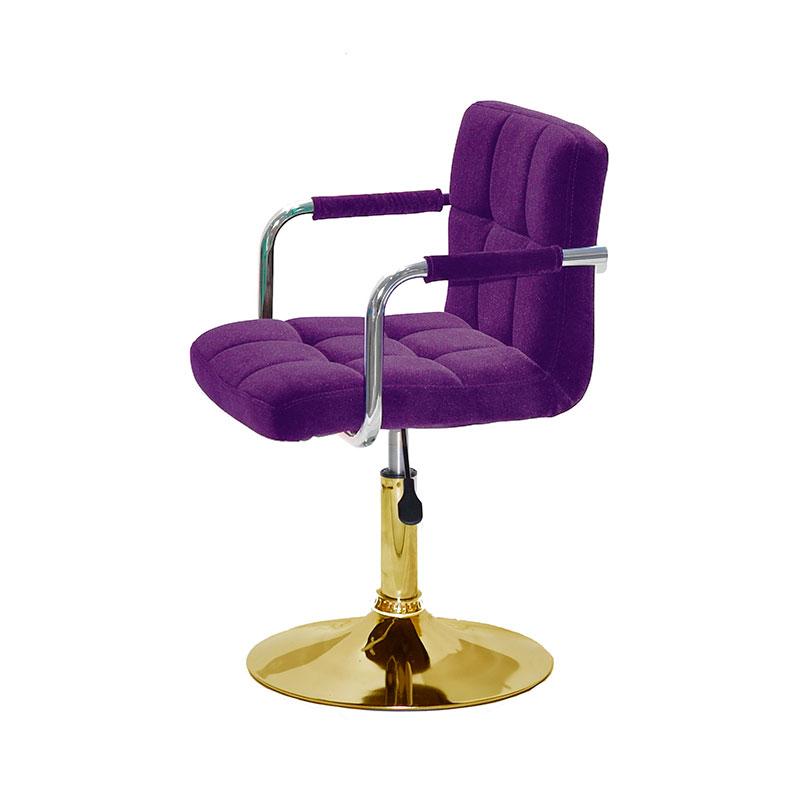 Крісло Arno Arm GD-Base велюр пурпуровий В-1013 золота кругла опора з підлокітниками, регулювання висоти, фото 1