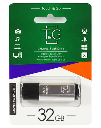 Флешка 32 ГБ T&G 121 Vega series, серебристая, usb флеш накопитель, фото 2