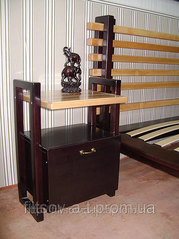 Приліжкова тумбочка дерев'яна для спальні "Жаклін" від виробника, фото 2