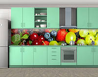 Наклейка на кухонный фартук 60 х 300 см, фотопечать с защитной ламинацией с фруктами и ягодами (БП-s_ed100)