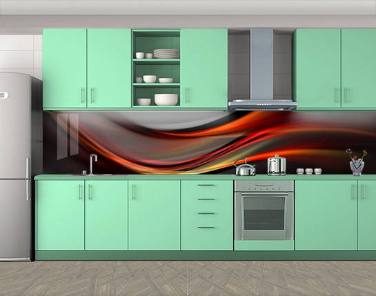 Наклейка на кухонний фартух 60 х 300 см, з фотодруком та захисною ламінацією абстрактні лінії (БП-s_ab142), фото 2
