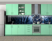 Наклейка на кухонный фартук 60 х 300 см, фотопечать с защитной ламинацией часы в воде (БП-s_df054)