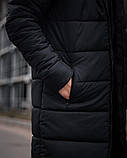 Куртка пуховик подовжений зимовий чоловічий Under Armour з капюшоном водовідштовхувальний чорний до -30, фото 4