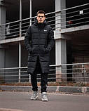 Куртка пуховик подовжений зимовий чоловічий Under Armour з капюшоном водовідштовхувальний чорний до -30, фото 2