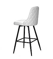 Полубарный стул Adam Bar 65 ML белый кожзам на черных металлических ножках, в скандинавском стиле