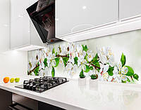 Наклейка на кухонный фартук 60 х 300 см, фотопечать с защитной ламинацией ветка вишни, цветы (БП-s_fl11680-3)