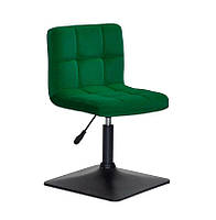 Стілець Arno 4-BK-Base велюр зелений 1003 на чорній квадратній нозі-опорі з регулюванням висоти, фото 6