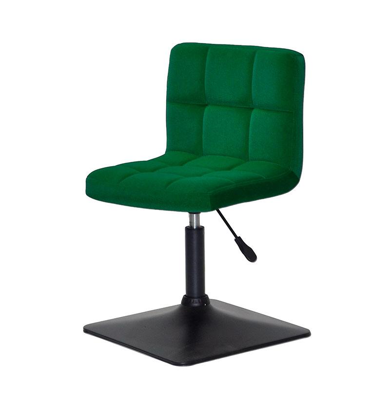 Стілець Arno 4-BK-Base велюр зелений 1003 на чорній квадратній нозі-опорі з регулюванням висоти, фото 1