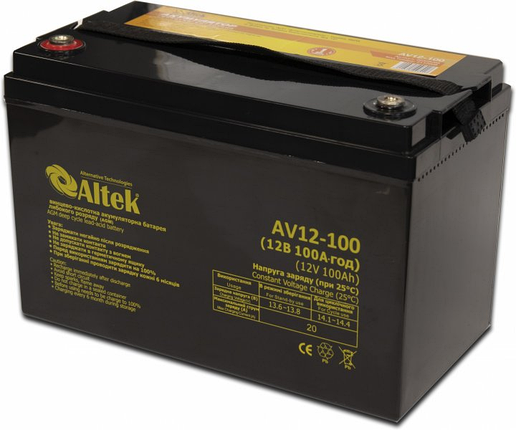 Гелева акумуляторна батарея Altek ABT-100Аһ/12V GEL, фото 2