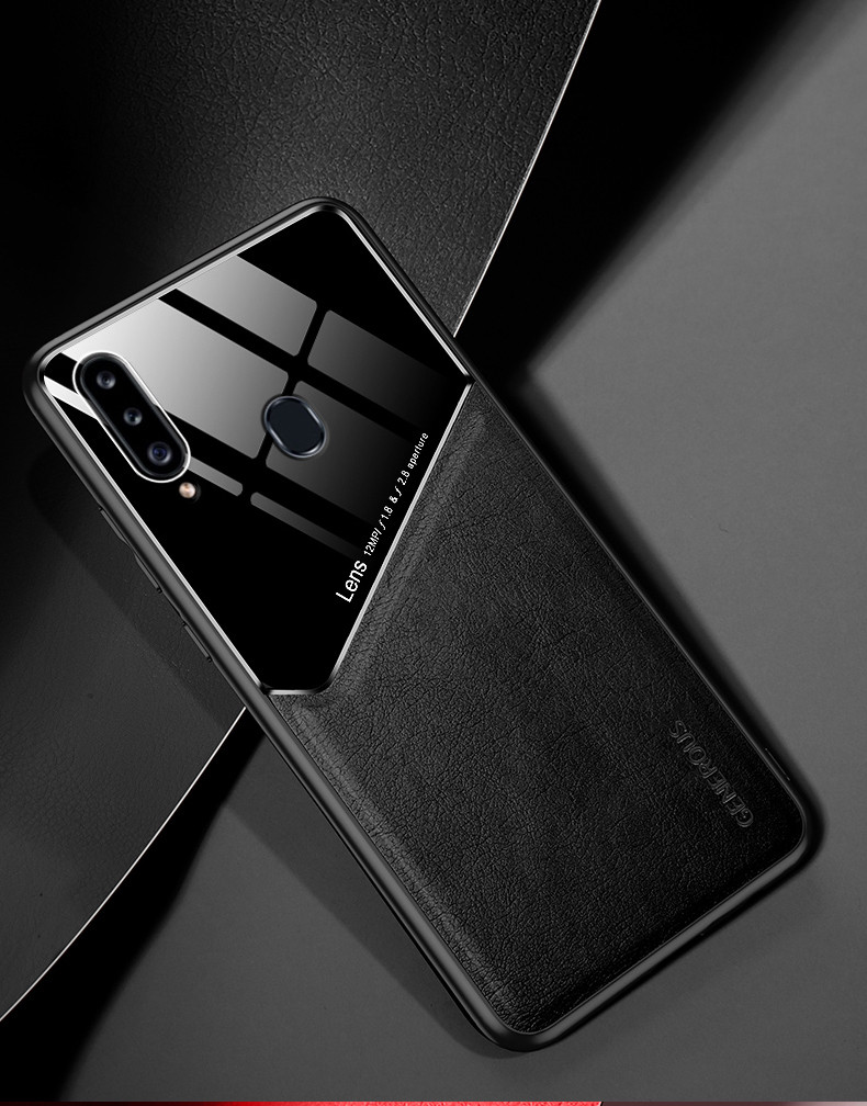 Бізнес чохол бампер GENEROUS для Samsung Galaxy A20s з скла і штучної шкіри