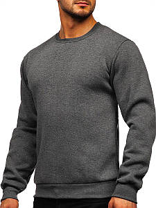 Кофта чоловіча темно сіра Світшот без написів і логотипів Sweatshirt трикотажний чоловічий, жіночий, підлітковий