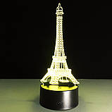 Подарунки на 14 лютого, 3D Світильник "Ейфелева вежа", 1 світильник — 16 кольорів світла., фото 2