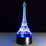Подарунки на 14 лютого, 3D Світильник "Ейфелева вежа", 1 світильник — 16 кольорів світла., фото 6