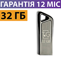 Флешка 32 ГБ T&G 114 Metal series, металлическая, черная, usb флеш накопитель