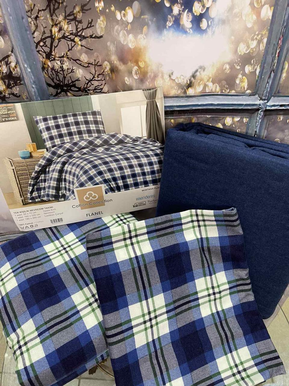 Набір постільної білизни з фланелі байка євро розмір Cotton Collection Montana, фото 1