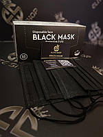 Black Mask 50 шт/уп. супер качество! Трехслойные со вставкой для носа и качественными резинками!