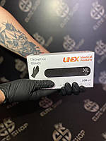 Нитриловые перчатки в чёрном цвете хорошего качества UNEX 100 шт/уп