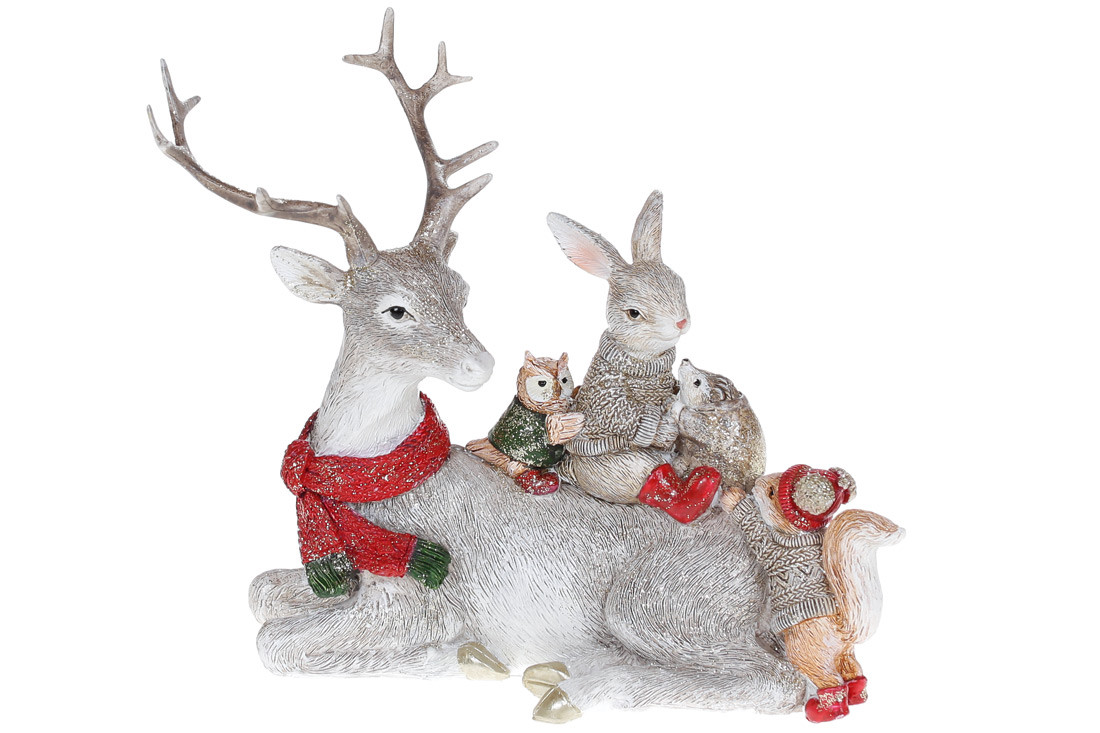 Декоративна фігурка "Олень із звірятками", фото 1