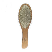 Щітка для волосся QPI Professional масажна дерев'яна з дзеркалом 22 см RD-0027