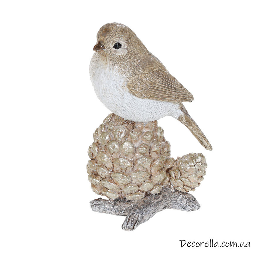 Фігурка декоративна "Пташка на шишці", фото 1