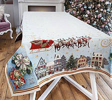 Скатертина гобеленова COMET Новорічна з люрексом 100х100 см 716-012