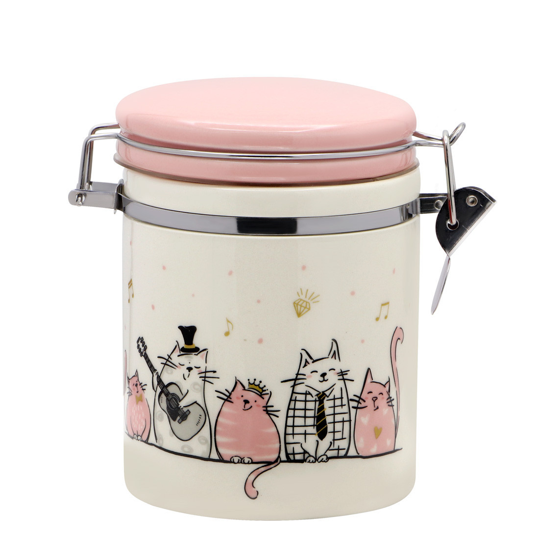 Банка керамічна із замком 680 мл "Котики, що співають" ZF 6263 SC