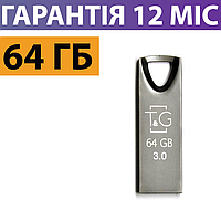 Флешка 64 ГБ T&G 117 Metal series, черная, металлическая, usb флеш накопитель