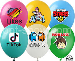 Повітряні кулі "Мікс "Інтернет" 12"(30 см) пастель асорті В упак: 100шт ТМ Арт «SHOW»