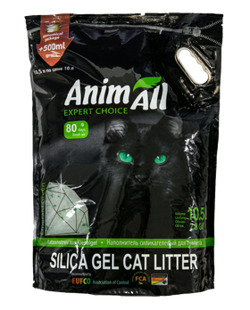 Наполнитель для котов AnimAll (Энимал) Кристаллы изумруда, силикагелевый наполнитель 3.8 л - фото 3 - id-p850201485