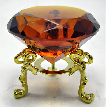 Кристал кришталевий на підставці бурштин (5 см)