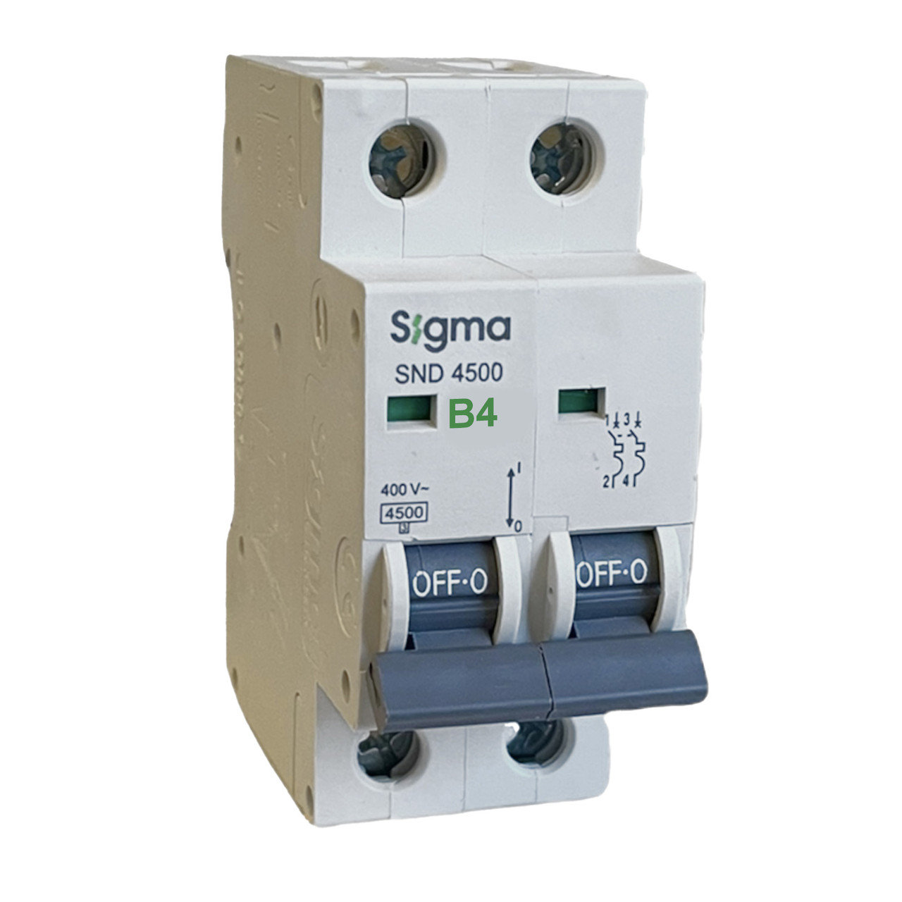 Автоматичний вимикач на дін рейку 4,5 кА 4А, 2-х полюсний, В