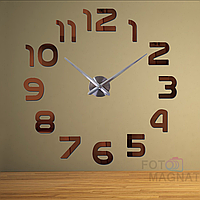 60-130 см, 3d годинник на стіну, настінні годинники в передпокій Арабські цифри Коричневі