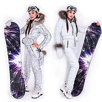 Женский зимний комбинезон, лыжный комбинезон с натуральным мехом, Двухсторонний женский зимний комбинезон