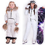 Зимові комбінезони family look з натуральним хутром, жіночий зимовий комбінезон дитячий зимовий комбінезон, фото 8