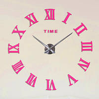 60-130 см, 3d годинник на стіну, настінні годинники в передпокій Римські цифри Рожеві