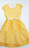 Платье нарядное на девочку 146, см, желтый