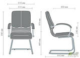 Конференц-крісло АМФ Ніка CF чорне на полозах хром, фото 2