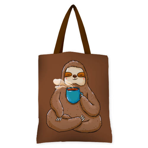 Сумка жіноча тканинна Original Живи повільно 40x45 см 40x45 см (SV_COF009_BR), фото 1